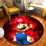 Animacinis filmas Mario Bros apvalios zonos kilimėliai Svetainės grindys Kilimėlio kambario dekoras Namų kilimėliai Žaisti Kilimėlis Mielas Kilimėlis Kilimas Anime Kilimėliai 150cm