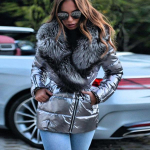 Moteri&scaron;ki žieminiai paltai ir striukės su užtrauktuku su gobtuvu Dirbtinio kailio žieminės rudeninės striukės moterims Didelio dydžio madingi stori vir&scaron;utiniai drabužiai XXL pilka