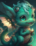 Deimantinis pie&scaron;inys Dragon Baby Naujas atvykimas 2023 m. deimantinis siuvinėjimas animacinis 5d mozaikos paveikslėlis, pilnas gręžimas, kvadratinis apvalus amatas Full Round 20x30CM