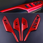 beler Red Car Door Window Lift Switch Button Cover Panel Trim Bezel Fit For Honda Civic LHD 2016 2017 red