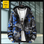 Didelio dydžio ruduo Abipusis Kamufliažas Drabužiai Striukė Vyri&scaron;ki Madingi Paltai Vir&scaron;utiniai drabužiai Vyri&scaron;ki vėjo striukė 7XL mėlyna