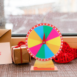 Apvalios grupės loterija, ruletė, stalo vakarėlio reikmenys suaugusiems vaikams Žaidimų rekvizitai Sėkmės &scaron;ou suaugusiems Fortūna, besisukantis karnavalas, pasidaryk pats 36x30cm