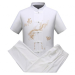 2 vnt./komplektas Vyri&scaron;ki mar&scaron;kiniai kelnių kostiumas kinų stiliaus Tang kostiumas rytinis pratimas treniruotė tachi