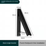 Sienoje montuojami sulankstomi rūbų džiovinimo strypai Lauko balkonas Nematomos pakabos Erdvė Aliuminio drabužių kabykla Namų vonios kambario aksesuarai Black single