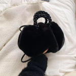 Yogodlns Fashion pliu&scaron;iniai moteri&scaron;ki vir&scaron;utinių rankenų pečių krep&scaron;iai Trend Design mergaičių dirbtinio kailio adies Didelės talpos Crossbody Krep&scaron;iai Rankinės 24x13x19cm