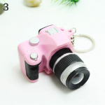Mielas mini skaitmeninis vieno objektyvo DSLR fotoaparato stiliaus LED blykstės raktų pakabukas mėlyna
