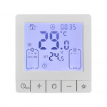 I&scaron;manusis termostatas skirtas namų programuojamam temperatūros valdymui IP20 apsauga 24 val. įjungimo/i&scaron;jungimo skaitmeninis Electric Heating balta