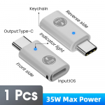 Fonken USB C į Lightning adapterį PD 35W greito įkrovimo duomenų perdavimo Lightning į Type-C jungties adapterį, skirtą iPhone 15 Pro Max 14 13 12 11 balta