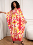 EDOLYNSA Yellow Kaftan moteri&scaron;kas chalatas lengvas, ramus namas, paplūdimio suknelė ry&scaron;kios spalvos Boho kaftano Moo Moo suknelė Q1289