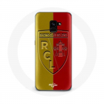 Coque Samsung Galaxy A5 2018 rcl lens Logo fond jaune et rouge
