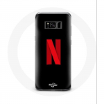 Coque pour Samsung Galaxy S8 Netflix Logo rouge fond noir