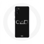 Coque pour Samsung Galaxy S20 Squid Game logo symboles carre cercle triangle Fond Noir