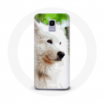 Coque pour Samsung Galaxy A6 2018 Chien Samoy&egrave;de Blanc