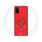 Coque pour Samsung Galaxy S20 BTS Bangtan Gar&ccedil;ons BT21 TATA V Fond Rouge