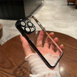 Prabangus padengtas skaidrus dėklas, skirtas iPhone 15 14 13 12 11 Pro Max Mini smūgiams atsparus dangtelis, skirtas iPhone 7 8 Plus XS Max XR X SE telefono dėklams iPhone 15 Pro Max juoda