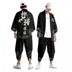 Vyri&scaron;ki Cosplay Yukata kelnės Kinieti&scaron;ko stiliaus japoni&scaron;kas gatvės samurajus Harajuku kimono kostiumas kardiganas