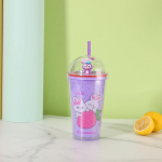 Animacinio filmo studentų kūrybinis ne&scaron;iojamasis puodelis vasaros lauko mikro peizažas &scaron;iaudų plastikinis vandens puodelis zuikio lėlės puodelis 450ml