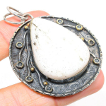 Natural Scolecite Gemstone Handmade 925 Sterling Silver Pendant 2.36 u2n68