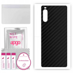apgo Protective Skin Sticker for the back compatible with Sony Xperia 10 III SOG04, Wrap Film, Foil, Vinyl - Pattern Carbon Black