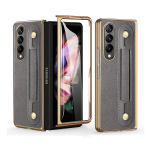 Priekinis grūdinto stiklo plėvelės sulankstomas dėklas, skirtas Samsung Galaxy Z Fold 4 sulankstomas 3 sulankstomas 4 sulankstomas 2 sulankstomas 3 2 neslystantis apyrankės odinis dangtelis