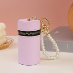 PU Macaron spalvos ne&scaron;iojamas cilindrinis monetų piniginė Mielas mini monetų mai&scaron;elis automobilinis raktų pakabukas ausinių krep&scaron;ys moterims, ne&scaron;iojamas lūpdažių krep&scaron;ys