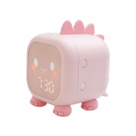 Mielas dinozauro formos LED laikrodžio temperatūros ekrano jungiklis, skirtas miego treniruotėms, vaikų žadintuvas su skaitmeniniu valdymu balsu, skirtas staliniam kompiuteriui rožinė