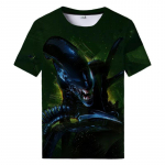Vasaros nauji ateivių menas 3D spausdinti mar&scaron;kinėliai Vyri&scaron;ki drabužiai Kasdieniai laisvalaikio mar&scaron;kinėliai Siaubo Alien Filmas Grafika Harajuku Tops Mar&scaron;kinėliai L