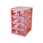 Didelės talpos daugiasluokė plastikinė stalčių tipo laikymo dėžė makiažo laikymo dėklas smulkmenų dėžė namų reikmenys Four Layer rožinė