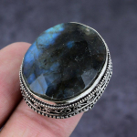 Labradorite Gemstone Handmade 925 Sterling Silver Gift Jewelry Ring Size 8 h7j68