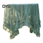 Retro Stalo Danga Permatoma Nėriniuota Romanti&scaron;ko Stiliaus Apvali Klostuota Gėlių Siuvinėjimai Stalo Apsauga Banketai Vakarėlio Dekoracija S žalia
