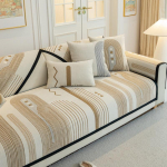 &Scaron;enilo geometrijos sofos užvalkalas Dryžuotas sofos kilimėlis sustorėjęs sofos užvalkalas svetainei Universalus sezonams prancūzi&scaron;kas sofos pagalvėlė 70x180cm 1pcs