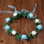 Vakarėlio pamergių girlianda plaukų juosta Vestuvių nuotakos rožių gėlių vainiko galvos juosta