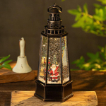 Kalėdų sniego gaublio žibinto figūrėlė muzikos dėžutės kolekcija Night Light Desktop ornamentas bronza