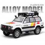 Toyota Land Cruiser LC80 Visureigis Off-Road Simuliacija Lydinio ir Žaislinės Transporto Priemonės Garsai ir &Scaron;viesa Atitraukiama Ma&scaron;inėlė 1:24 Lydinio kolekcijos modelis