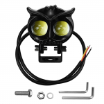 Motociklo LED rūko žibintai, balti/geltoni DC12-85V pelėdos pagalbinis prožektorius, automobiliui, keturračiui, &scaron;oniniam automobiliui 6.68*7.9*3.4cm juoda
