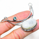 Natūralus vaivoryk&scaron;tinis mėnulio akmuo, mėlynas topazas 925 prabos sidabro pakabukas 2,36 W7H63