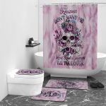 Pink Skull Digital Print du&scaron;o užuolaidos vonios dangtis vandeniui atsparus vonios kambario dekoras W90cm*L180cm