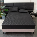 Vandeniui atspari laminuota medvilnė lovos kepuraitė vystyklų paklodė Simmons čiužinio apsauga neslystantis dulkių lovos užvalkalas 150x200x30cm juoda