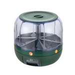 Grūdų dozatorius Besisukantis ryžių dozatorius laikymo indas 6 skyrių sauso maisto dozatorius su matavimo puodeliu maisto laikymo indeliais virtuvei