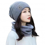 2 vnt / rinkinys Moteri&scaron;ka žieminė beanie skara, megzta, elastinga ausų apsauga be briemių vėjo nepraleidžianti kepurės kaklo apvyniojimo rinkinys lauko dviračių slidinėjimo galvos apdangalai smėlis