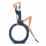 Skaitymo statulėlės Biuro dekoracija Meno personažai Derva Jogos mergaitės dekoracija Apvalus rankdarbių dekoras Skaitytojas Mokytojas Stalvir&scaron;io dekoracija juoda