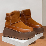 Platforma Moteri&scaron;ki Ankle Sniego Batai Suede Plei&scaron;tai Pliu&scaron;iniai &Scaron;ilti Medvilniniai Batai Žiemos Moteris 2024 Mados Naujiena Goth Chelsea Botas Mujer Auk&scaron;takulniai 38