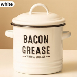 Vintažinis emaliuotas aliejaus indas su dangteliu, didelės talpos aliejaus laikymo indas, kaimi&scaron;ka virtuvės dekoracija, namų dekoracija, indas aliejui, puiki dovana virtuvei