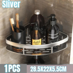 Vonios lentyna aliuminio lydinio &scaron;ampūnas, makiažo laikymo laikiklis du&scaron;o lentyna Vonios kambario priedai be gręžimo sienos kampinė lentyna