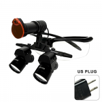Niceden 4X 5X 6X dantų žiūronų didinamieji stiklai 5W chirurginis medicininis priekinis žibintas ličio baterija 300-600mm US Plug black