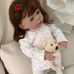 Realisti&scaron;ka 60 cm princesė Reborn Doll Sandie Mink&scaron;to audinio kūno naujagimių lėlė mergaitei Miela, miela imitacija lėlė lėlė vaikams gimtadienio kalėdinė dovana 60cm cloth body