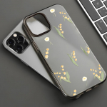 Mobiliųjų telefonų dėklai, skirti iPhone 11 13 15 Pro Max 12 14 Pro Max Case iPhone 16 15 Plus 13 Pro 12 Matinio tekstūros dažytos animacinės gėlės iPhone 11 balta
