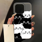 Mobiliųjų telefonų dėklai, skirti iPhone 11 13 15 Pro Max 12 14 Pro Max Case iPhone 16 15 Plus 13 Pro 12 Matinio tekstūros dažytos animacinės gėlės iPhone 11 balta