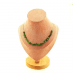 Pierres et Min&eacute;raux. Collier 20 perles Diopside du Br&eacute;sil. Chaine en acier inoxydable Collier femmes, hommes. Taille personnalisabl