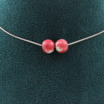 Pierres et Min&eacute;raux. Collier 2 perles Jaspe vert rouge 8 mm. Chaine en acier inoxydable Collier femmes, hommes. Taille personnalisa